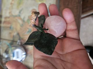 Mela Quarzo Rosa e Diaspro Scultura