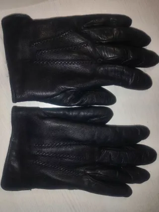 Guantes de piel con forro de conejo