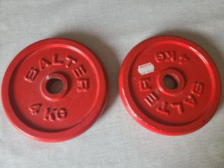 Barra de pesas y 2 discos Salter 4kg