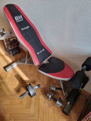Cinta Correr Plegable + Banco Pesas/Abdominales 