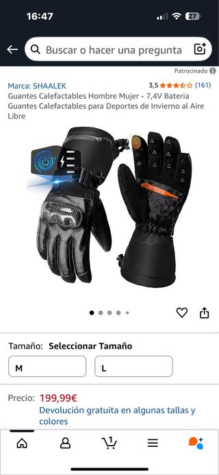 Guantes Calefactables moto SHAALEK Negro