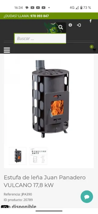 Estufa Leña Juan Panadero Vulkano Mejorada