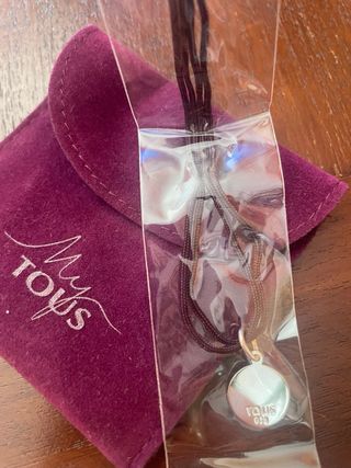 Colgante Original Tous Oso Cordón Marrón y Plata