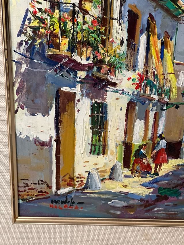 Óleo sobre lienzo: Calle de Málaga