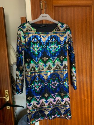Vestido Zara lentejuelas fiesta XS