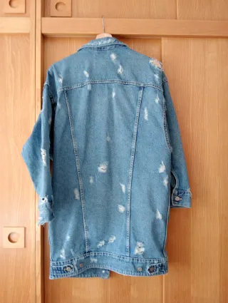 Cazadora vaquera larga desgastada Largo-65,Sisa-50