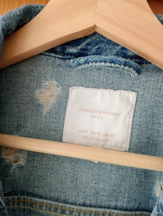 Cazadora vaquera larga desgastada Largo-65,Sisa-50