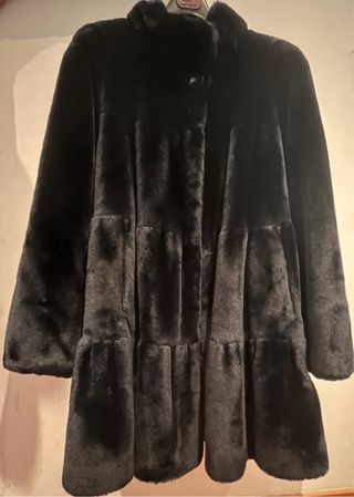 Pelliccia ecologica blu scuro