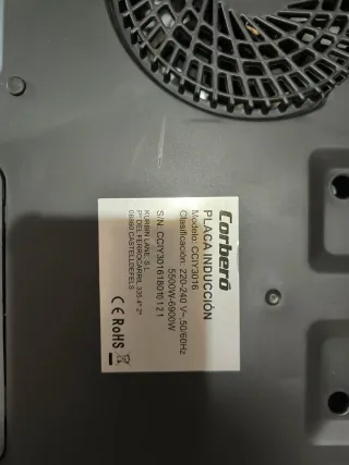 Placa inducción Corberó para piezas