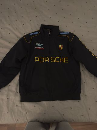 Chaqueta Bomber Vintage Porsche Negra
Talla L 
