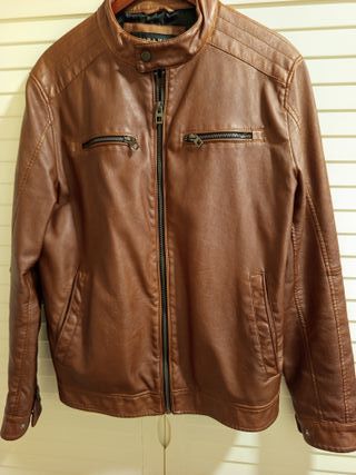 Chaqueta efecto piel Zara T XL