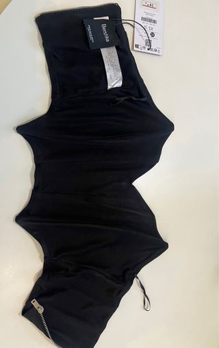Corpiño Ballestas Elástico Negro. Nuevo con etique