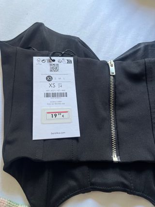 Corpiño Ballestas Elástico Negro. Nuevo con etique