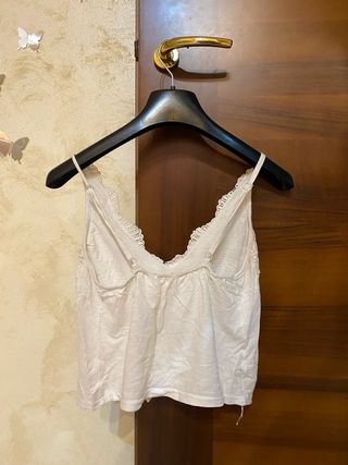 Canottiera pizzo bianco taglia unica