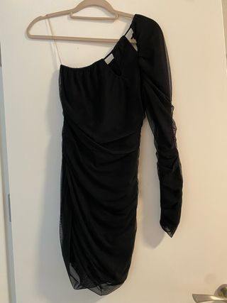 Vestido fiesta negro asimétrico