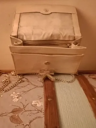 Bolso de cadena larga dorado claro 