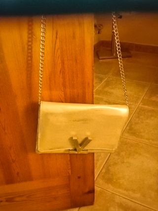 Bolso de cadena larga dorado claro 