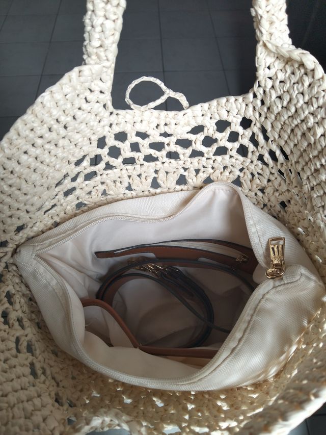 Borsa paglia rafia beige