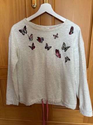 Sudadera Springfield Mariposas Mujer Gris