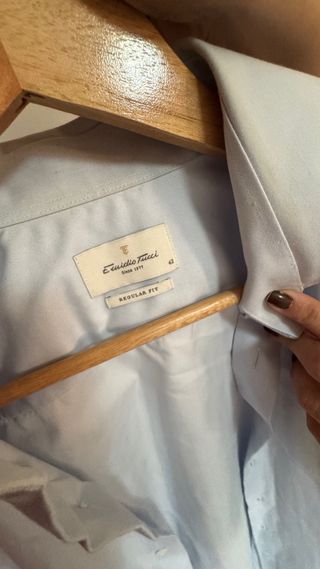 Camisa Emidio Tucci Regular Fit Azul Talla 42