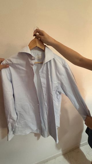 Camisa Emidio Tucci Regular Fit Azul Talla 42