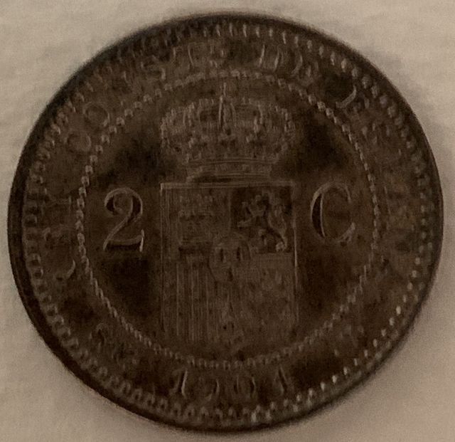 Lote 5 Monedas 2 Ctm. GOB. PROV. Y ALFONSO XIII