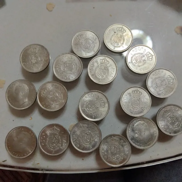 17 Monedas 50 Pesetas 1975 Estrella 76