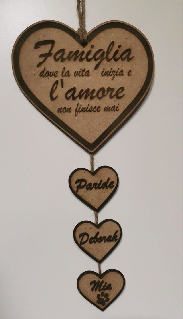 Decorazione cuore Famiglia personalizzabile