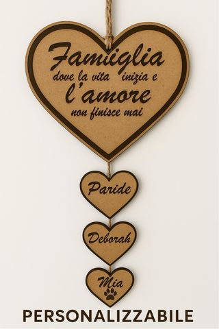 Decorazione cuore Famiglia personalizzabile