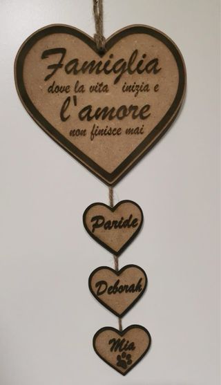 Decorazione cuore Famiglia personalizzabile