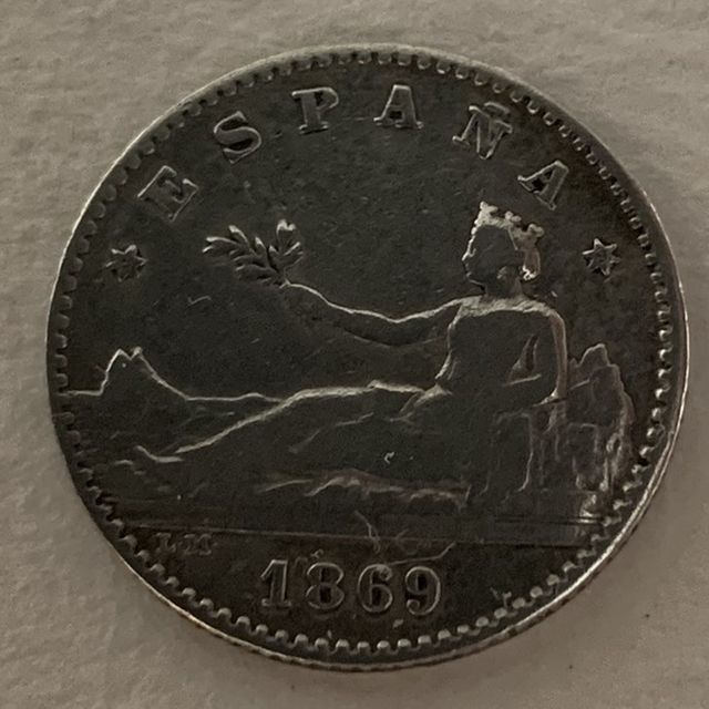 Moneda 50 Cts. GOB. PROV. España 1869 SNM. Plata