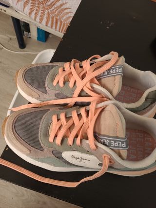 Zapatillas Pepe Jeans Verde Oliva y Rosa