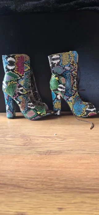 Tacones Shein Piel Serpiente Multicolor