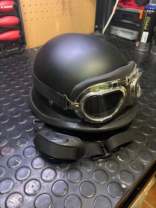Casco Vintage Aviador Gafas Incluidas