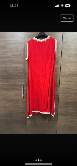 Vestido túnica rojo con encaje