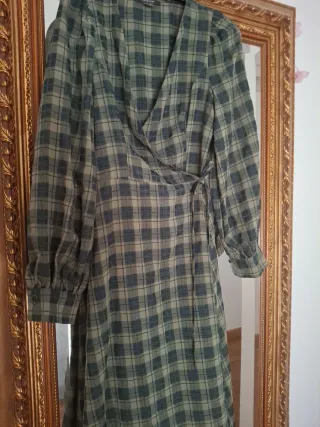 Vestido Midi Verde a Cuadros