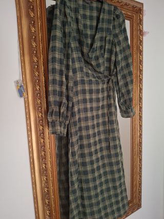 Vestido Midi Verde a Cuadros