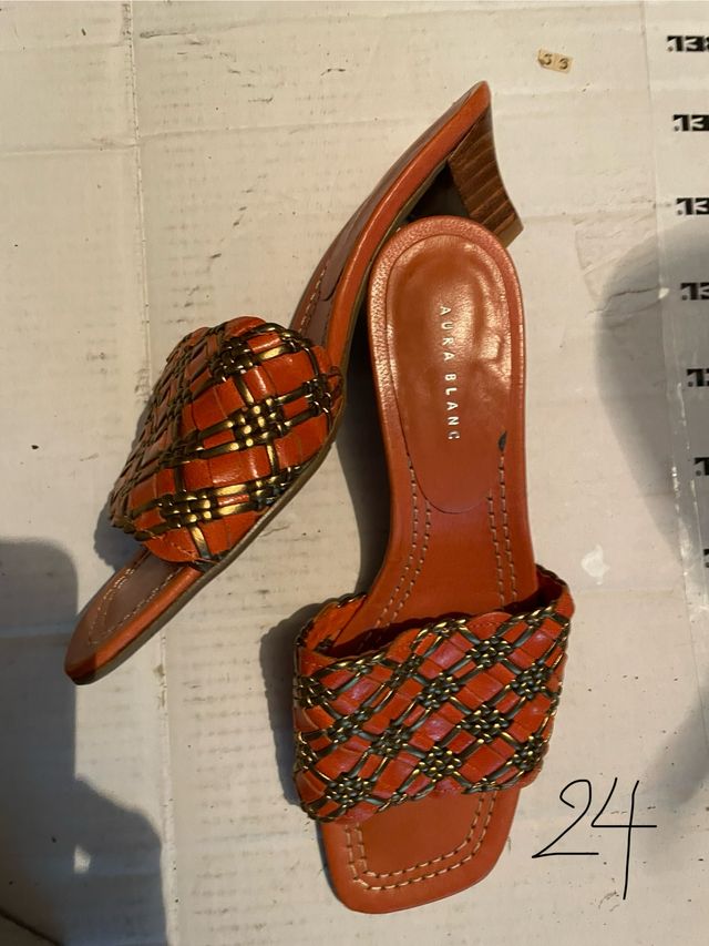 Sandalias Aura Blanc Piel Naranja