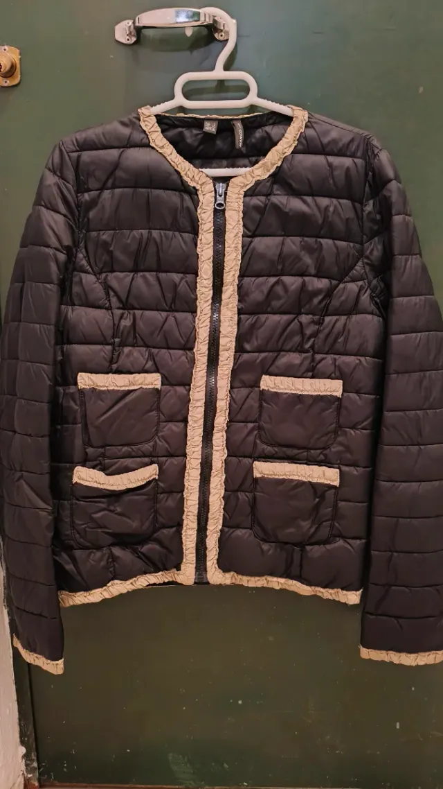 Chaqueta Mango Beige y Azul Marino Mujer Talla S