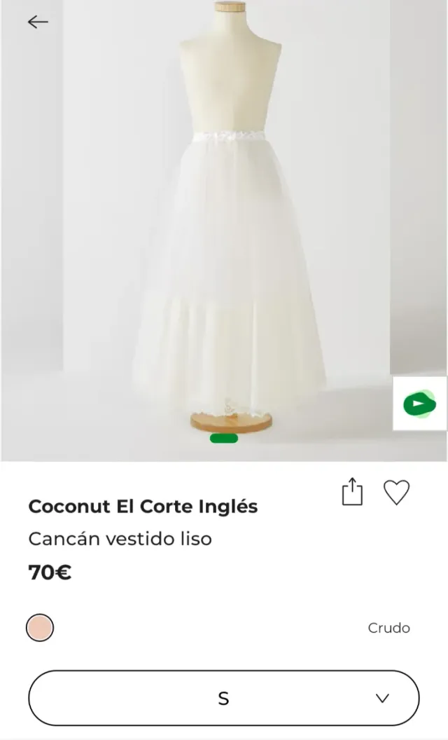 Cancán Comunión COCONUT Blanco Talla  S