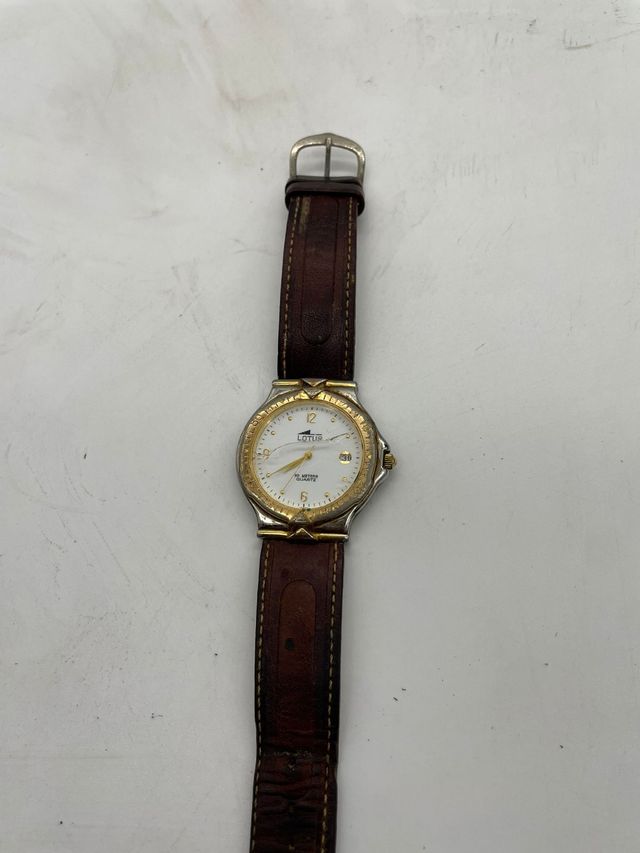 Reloj Lotus antiguo Marrón y Dorado,cara de cuarzo