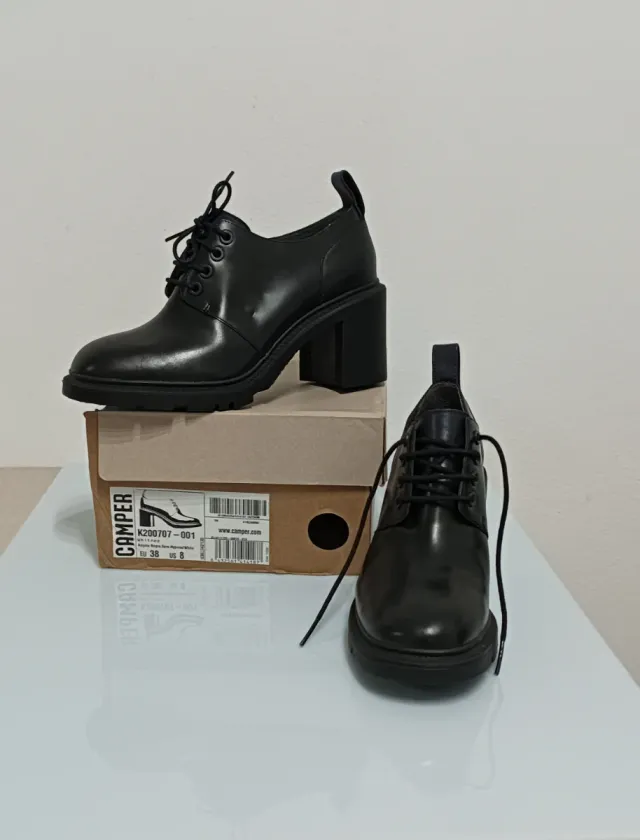 Botines piel Camper tacón negros talla 38