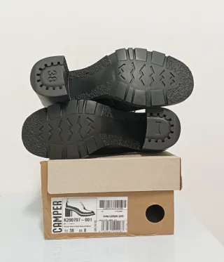 Botines piel Camper tacón negros talla 38
