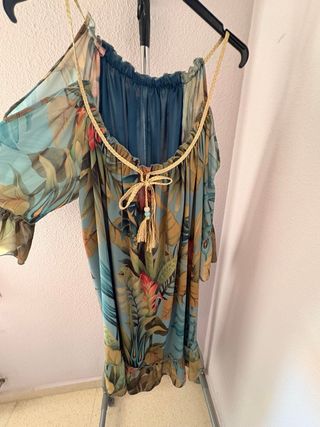 Vestido estampado tropical talla única