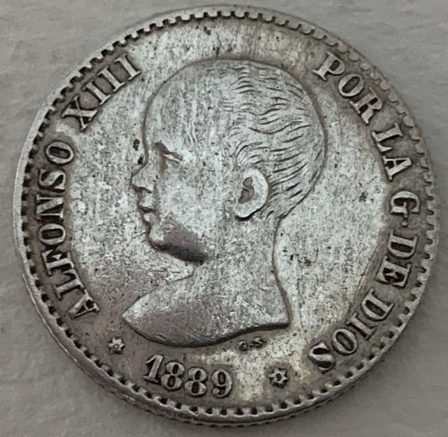 Moneda Alfonso XIII 50 Cts 1889 Plata