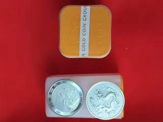 Tubo 20 Monedas Plata 1onza Dragón China 2025