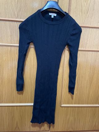 Vestido de punto negro talla S