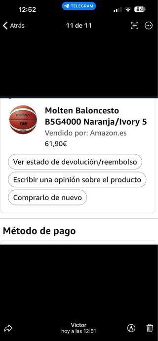 Balón Baloncesto Molten BG4000 Talla 5