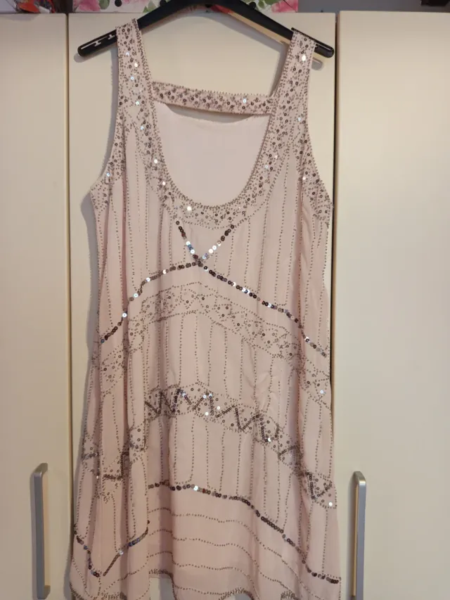 Vestito donna rosa e argento