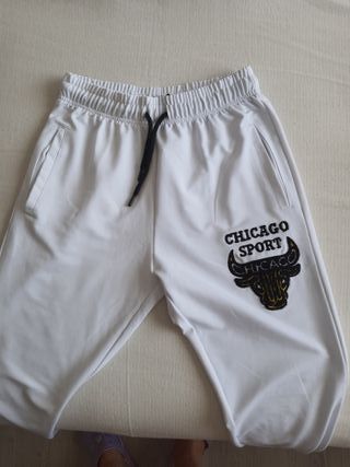 Pantalón Chándal Niño Blanco Talla S